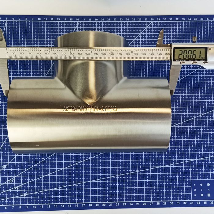 Трійник нержавіючий приварний полірований DIN AISI 304 DN 100 (104x2)